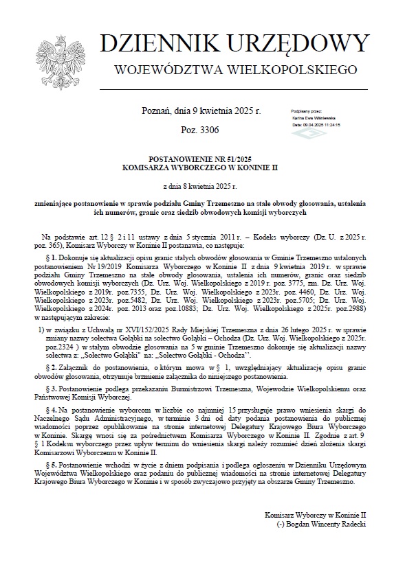 Treść postanowienia