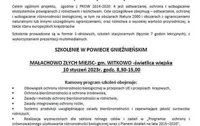 Zdjęcie do SZKOLENIE &bdquo;Ochrona r&oacute;żnorodności biologicznej w warunkach produkcji rolniczej&rdquo;