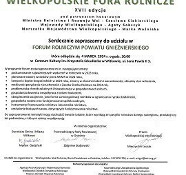plakat Wielkopolskie Fora Rolnicze