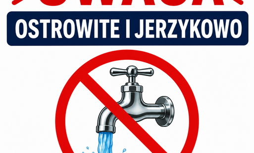 Uwaga Jerzykowo i Ostrowite obrazek przekreślonego kranu 