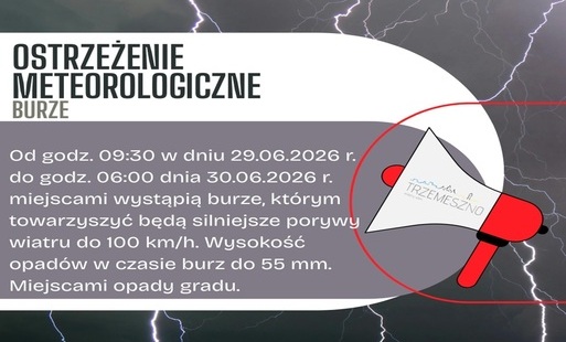 Zdjęcie do OSTRZEŻENIE METEOROLOGICZNE - burze