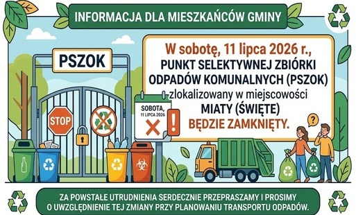 Zdjęcie do 11 lipca 2026 r. PSZOK będzie zamknięty