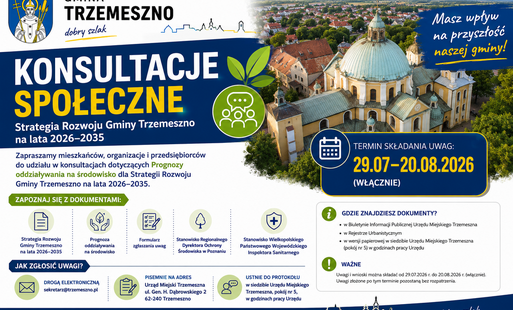 Zdjęcie do Ruszyły konsultacje społeczne dotyczące Prognozy oddziaływania na środowisko dla Strategii Rozwoju Gminy Trzemeszno na lata 2026&ndash;2035.