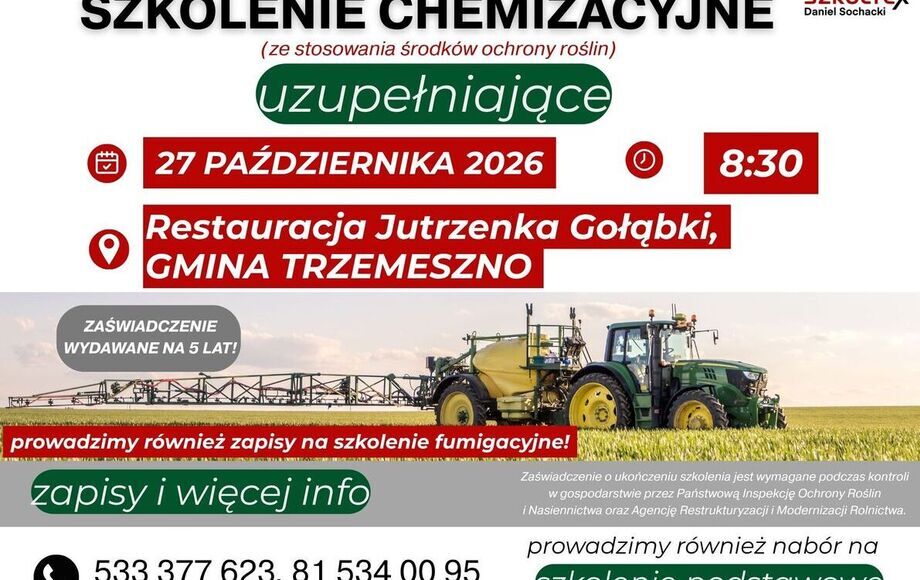 Szkolenie z zakresu stosowania środków ochrony roślin w Gołąbkach