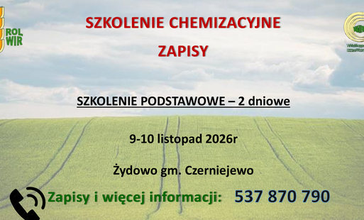Zdjęcie do Szkolenie chemizacyjne &ndash; zaproszenie dla rolnik&oacute;w