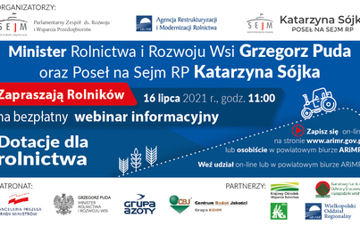 Zdjęcie do DOTACJE DLA ROLNICTWA - WEBINAR INFORMACYJNY