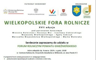 Zdjęcie do Zaproszenie na Fora Rolnicze