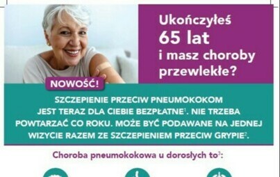 Zdjęcie do Bezpłatna szczepienia przeciw pneumokokom dla mieszkańc&oacute;w po 65 r.ż