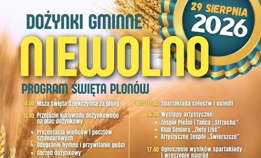 Zdjęcie do Dożynki Gminne Niewolno 2026 &ndash; zapraszamy na Święto Plon&oacute;w