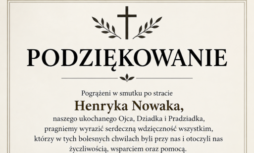 Zdjęcie do Podziękowanie